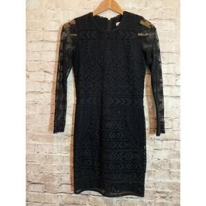 Isabel Marant H&M Dress Womens 4 Black All Over Lace Whimsy Goth Fairy Grunge